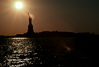 [Statue of Liberty Silhouette at Sunset]