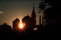 [Sunset Silhouette of Empire State Building]