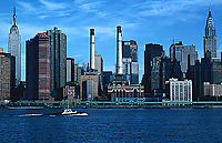 [East River View of Empire State and Chrysler Building]