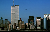 [View of Twin Towers from Lower Manhattan Harbor]